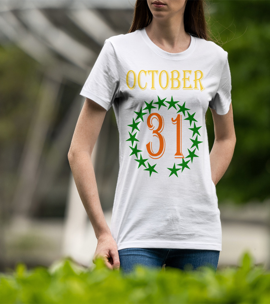 OCTOBER 31 Surrounded By Green Stars T-Shirt