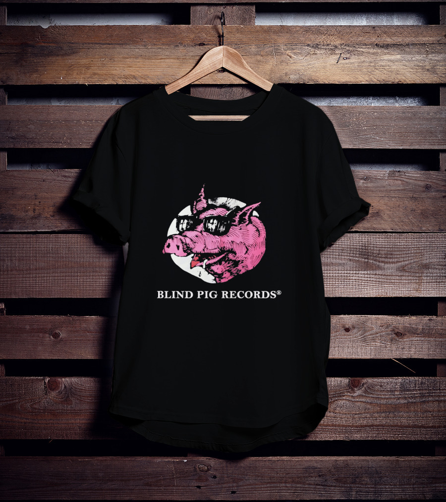 BLIND PIG RECORDS Pink Pig In Sunglasses T-Shirt