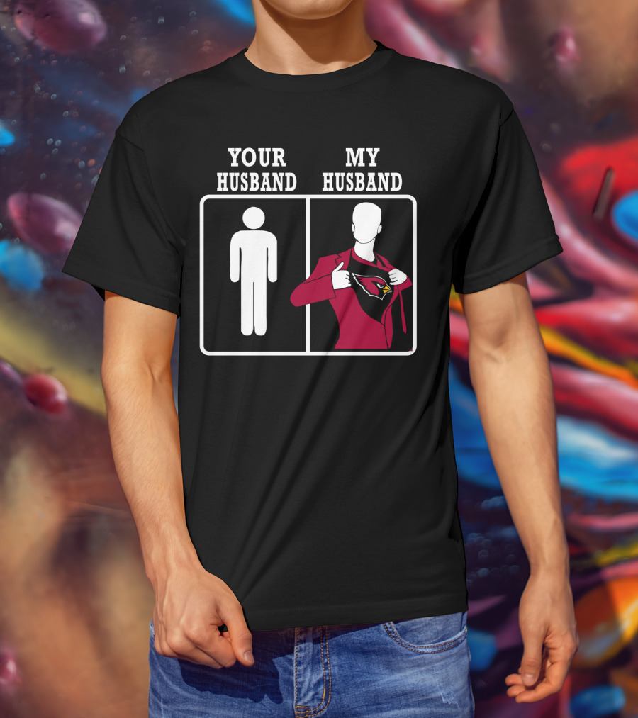 Your Husband My Husband Arizona Cardinals Logo Superman Style T-Shirt