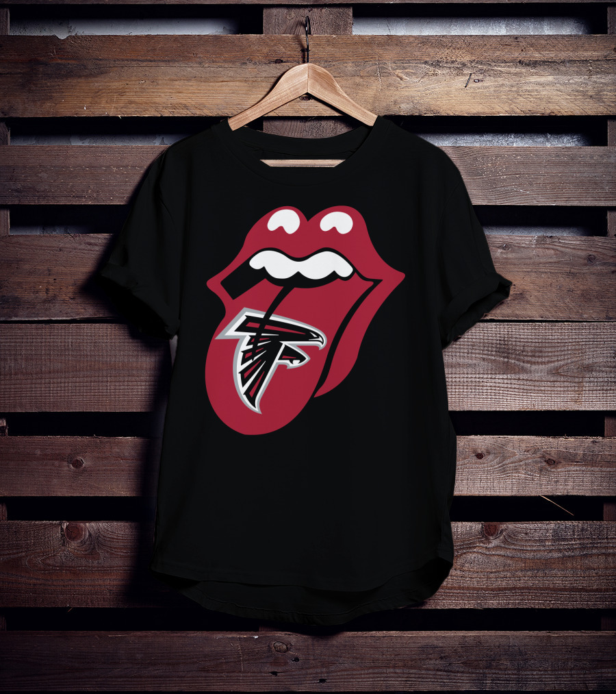 Atlanta Falcons Rolling Stones Tongue Logo Mashup T-Shirt