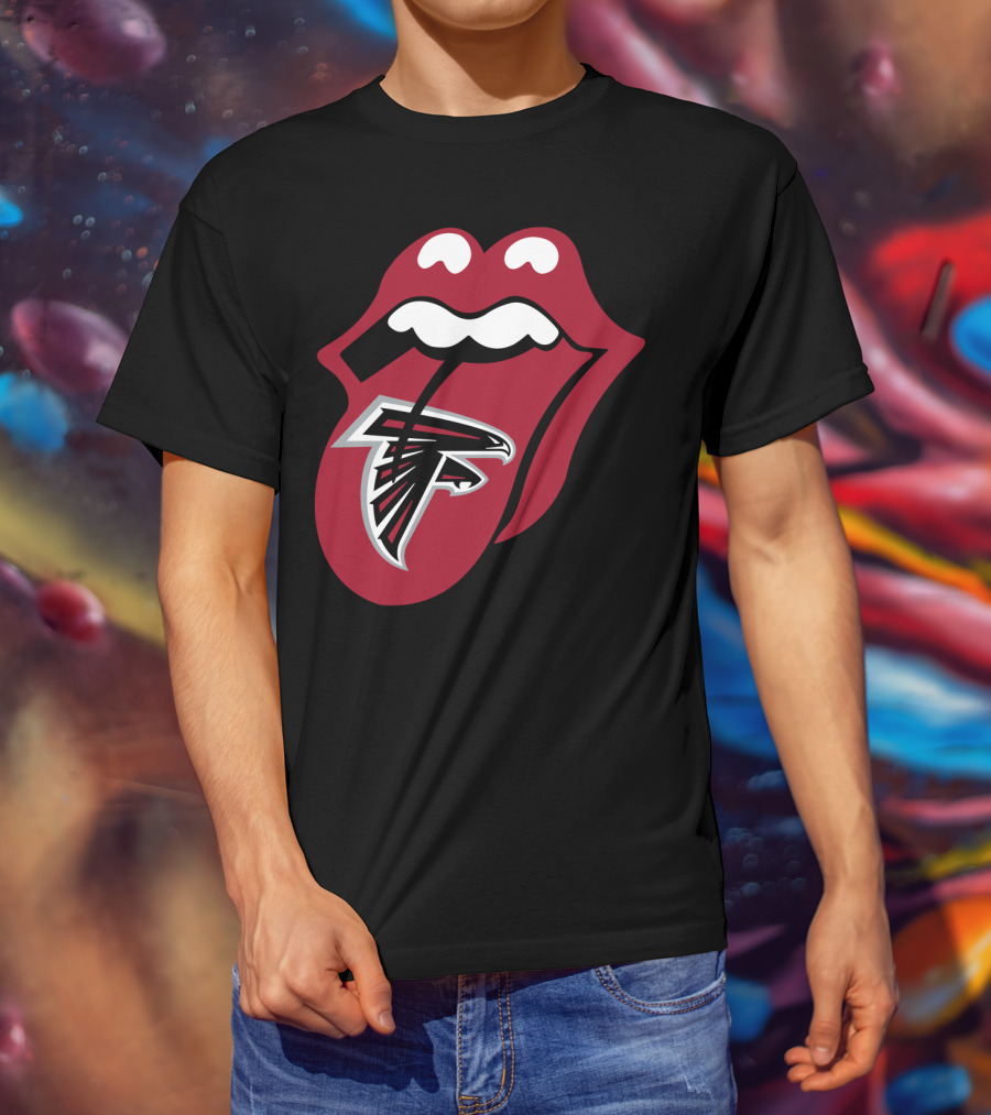 Atlanta Falcons Rolling Stones Tongue Logo Mashup T-Shirt