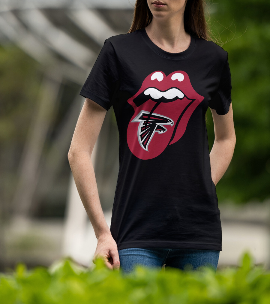 Atlanta Falcons Rolling Stones Tongue Logo Mashup T-Shirt