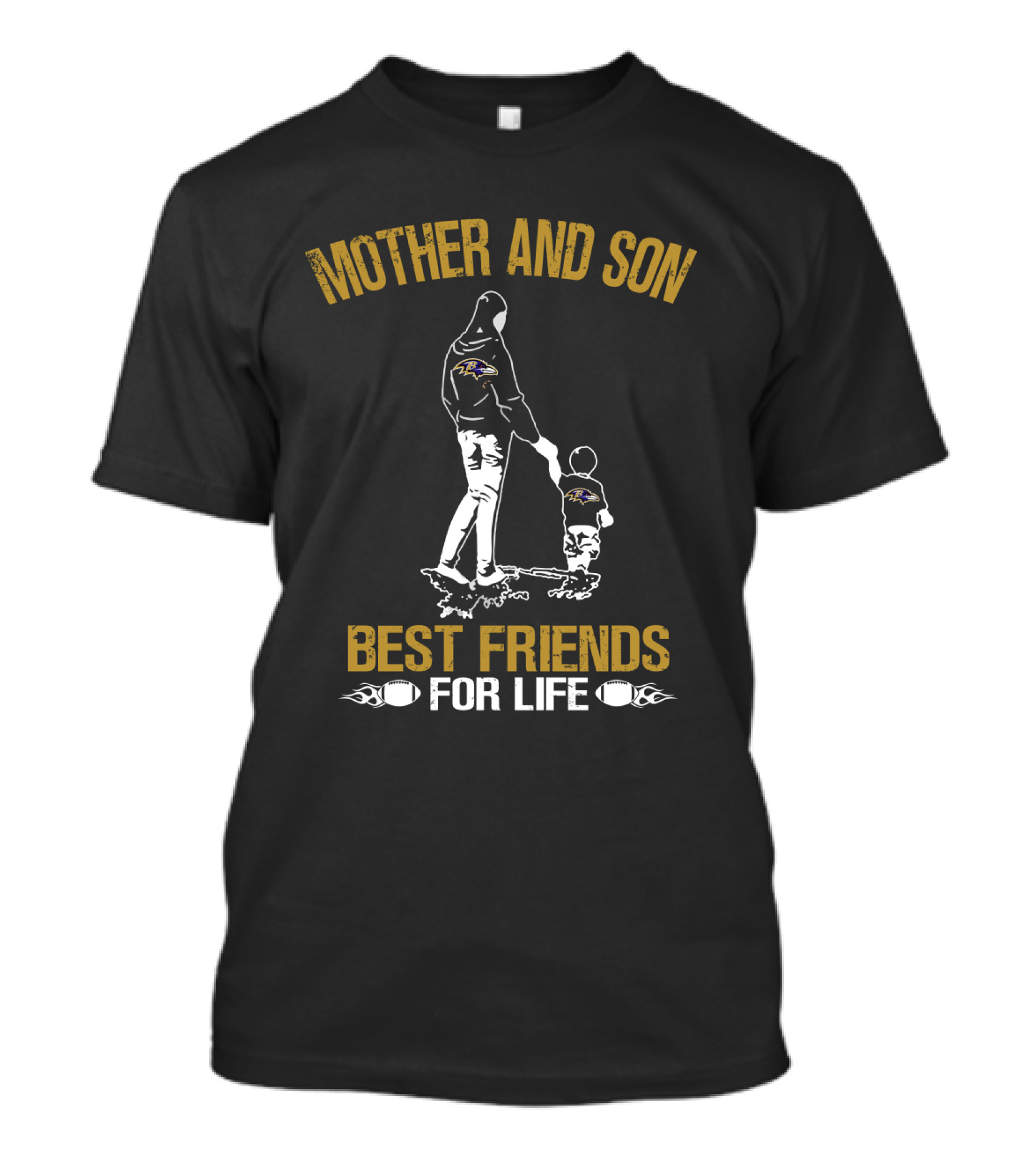 Mother And Son Best Friends For Life Baltimore Ravens T-Shirt