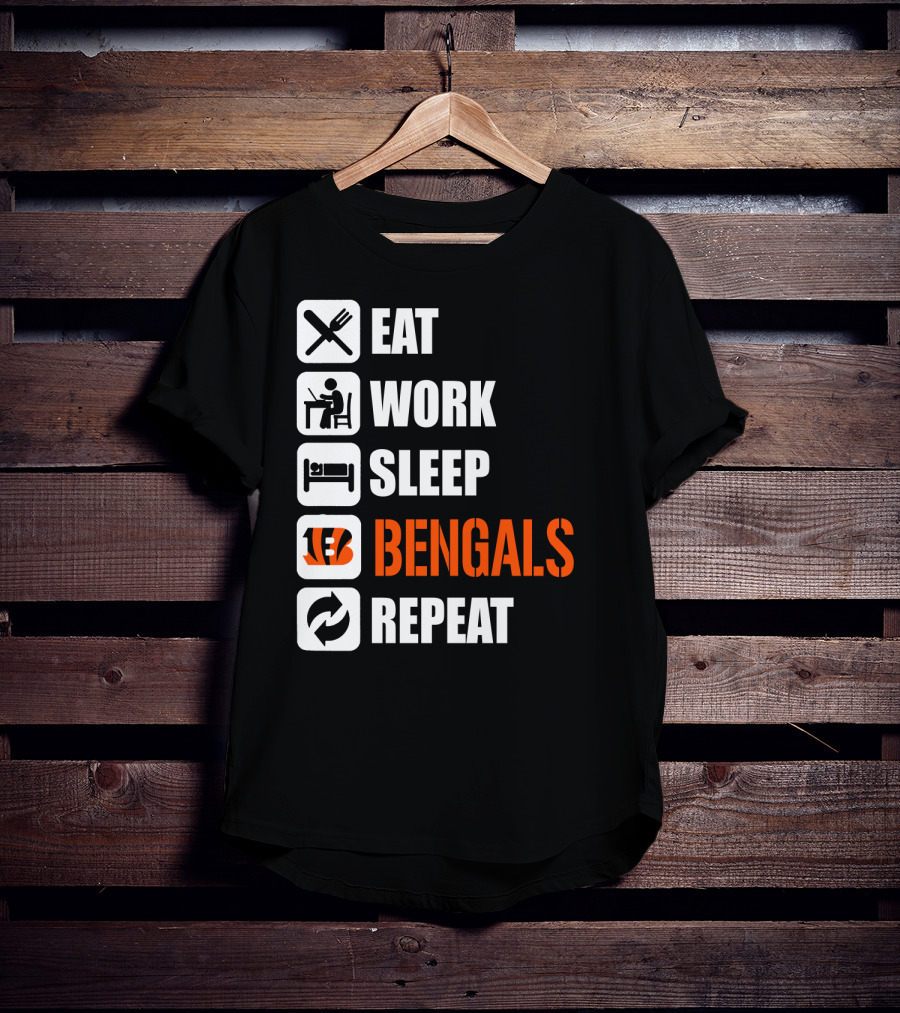Eat Work Sleep Bengals Repeat T-Shirt