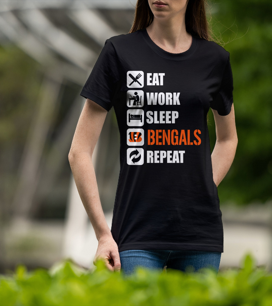 Eat Work Sleep Bengals Repeat T-Shirt