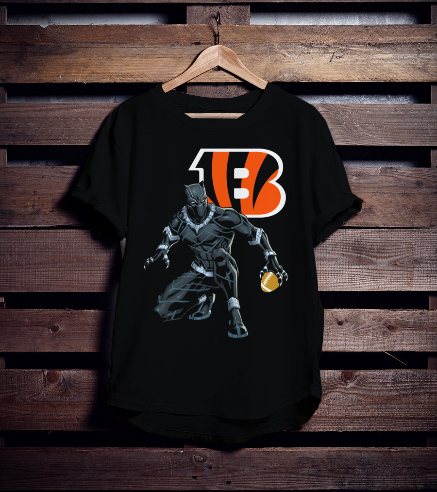 Cincinnati Bengals Black Panther Football T-Shirt