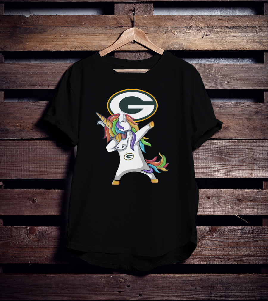 Green Bay Packers Dab Unicorn Rainbow T-Shirt