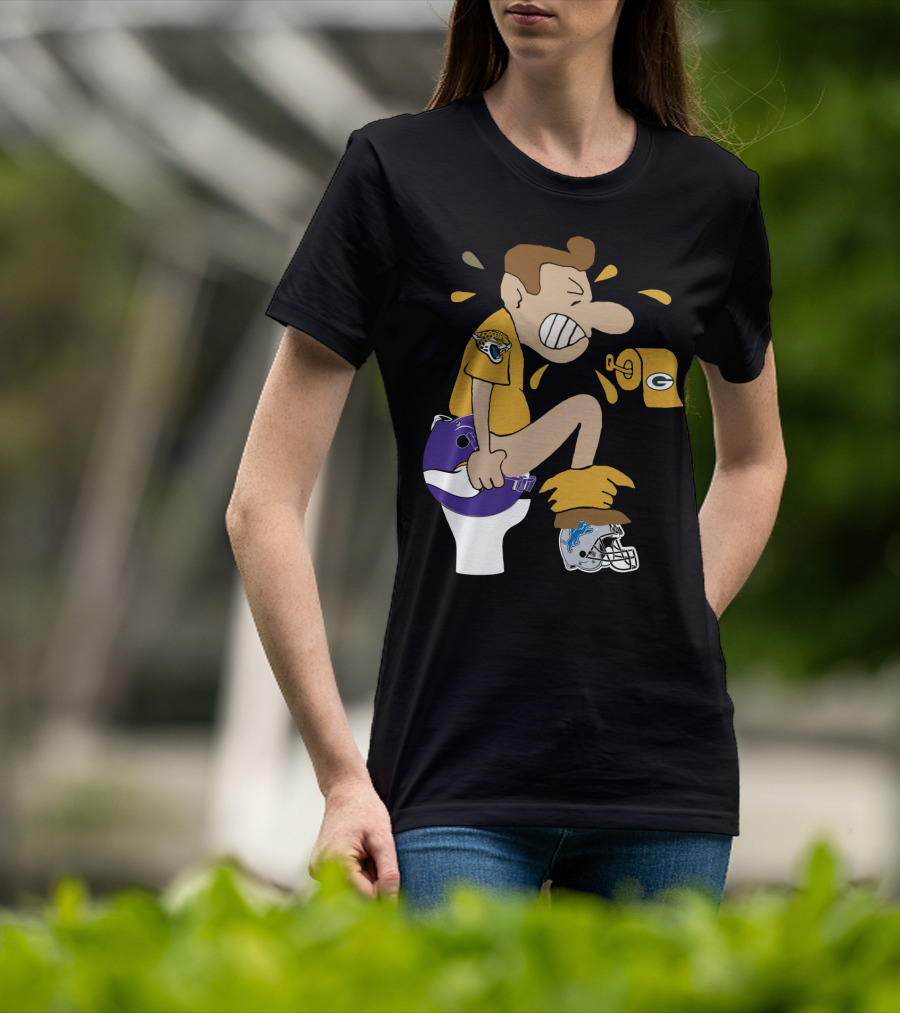 Jacksonville Jaguars Vs Vikings Packers Lions Nfl Rivalry Humor T-Shirt
