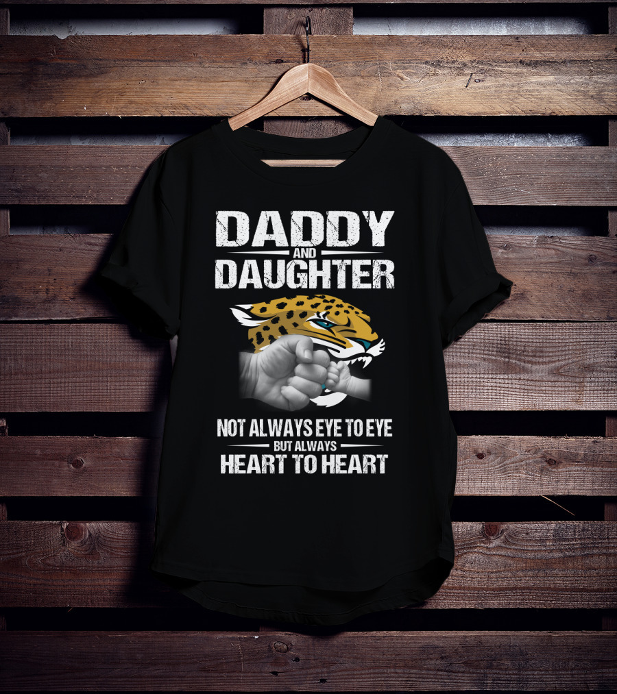 Daddy And Daughter Heart To Heart Jaguars Fist Bump T-Shirt