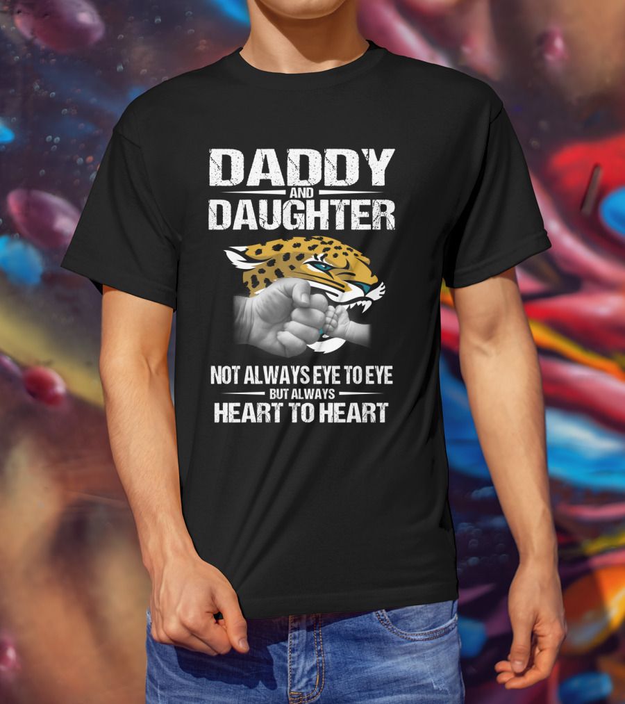 Daddy And Daughter Heart To Heart Jaguars Fist Bump T-Shirt