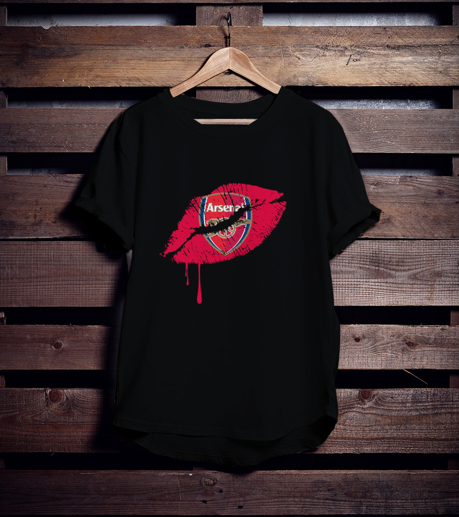 Arsenal Lips Red Logo Drip T-Shirt