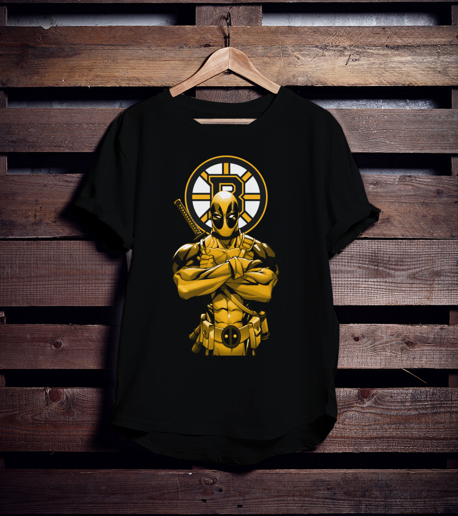 Boston Bruins Deadpool Crossover T-Shirt