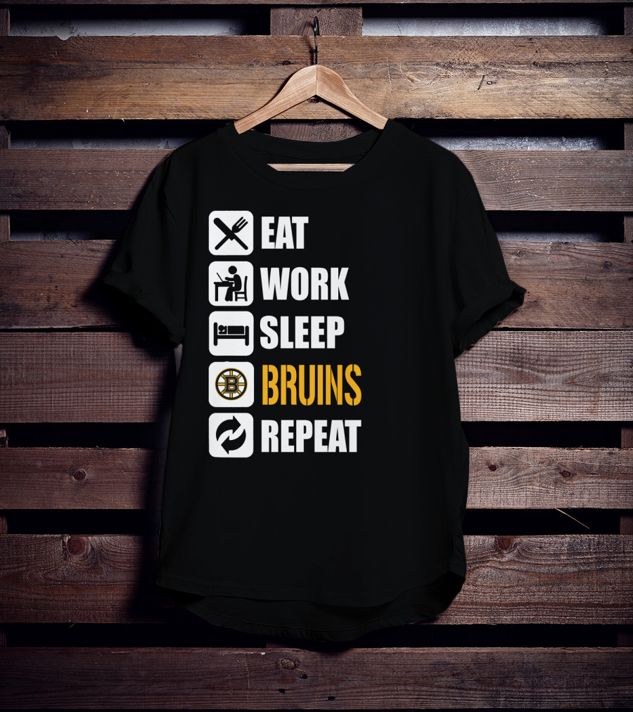 Eat Work Sleep Bruins Repeat T-Shirt