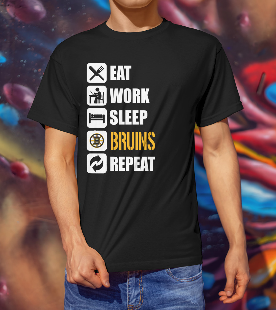 Eat Work Sleep Bruins Repeat T-Shirt