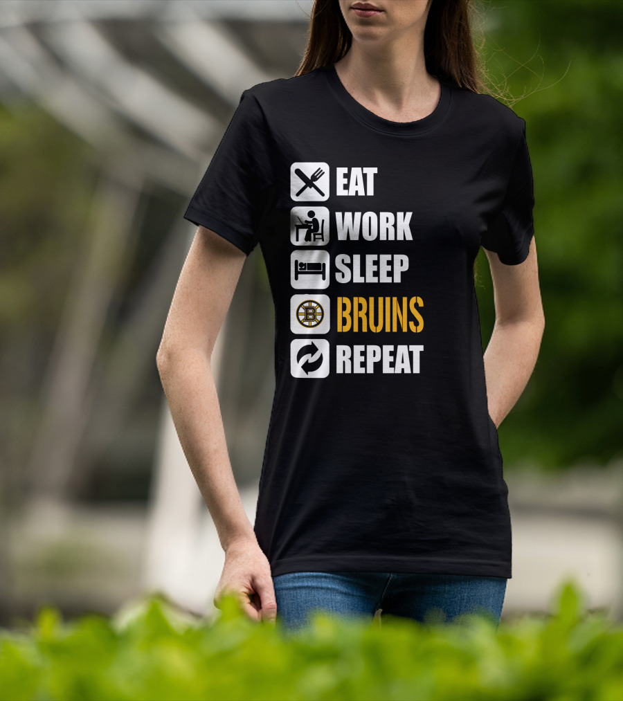 Eat Work Sleep Bruins Repeat T-Shirt