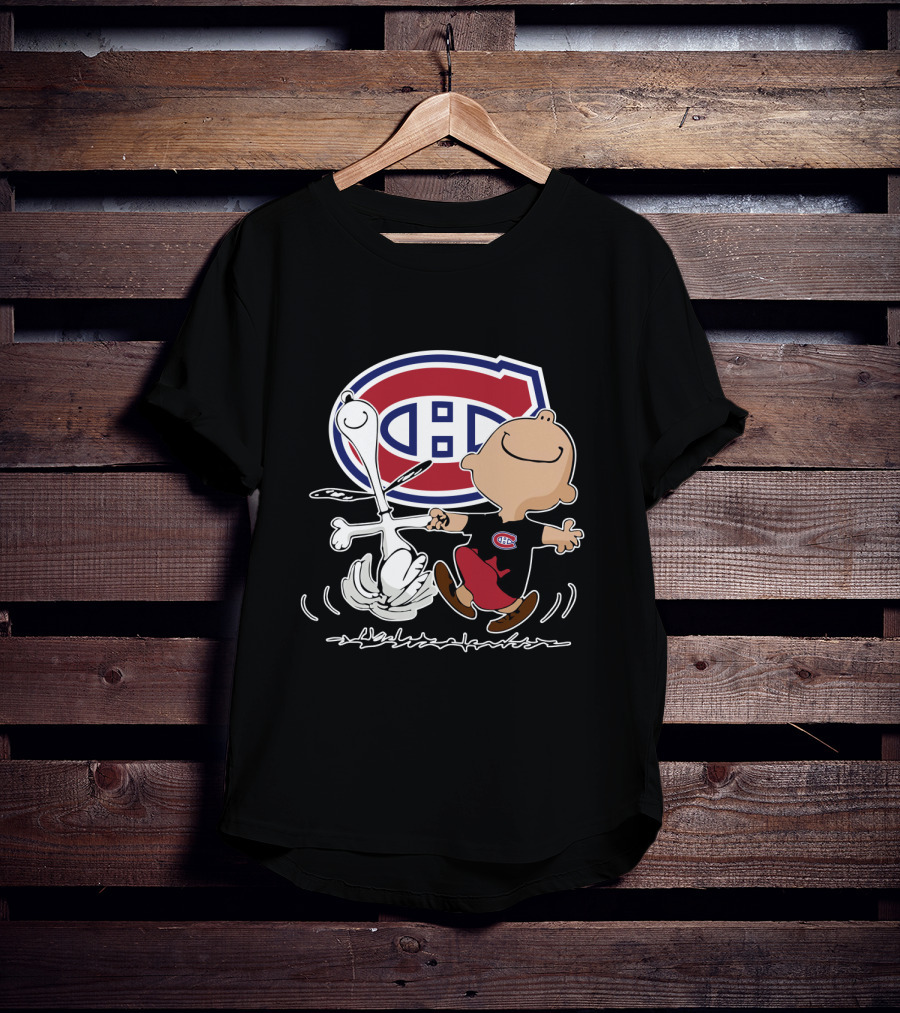 Montreal Canadiens Charlie Brown And Snoopy Dance T-Shirt