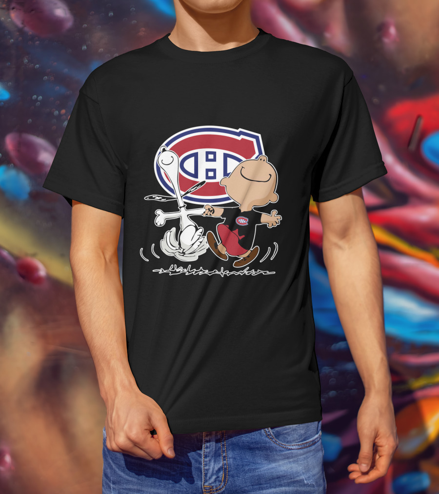 Montreal Canadiens Charlie Brown And Snoopy Dance T-Shirt