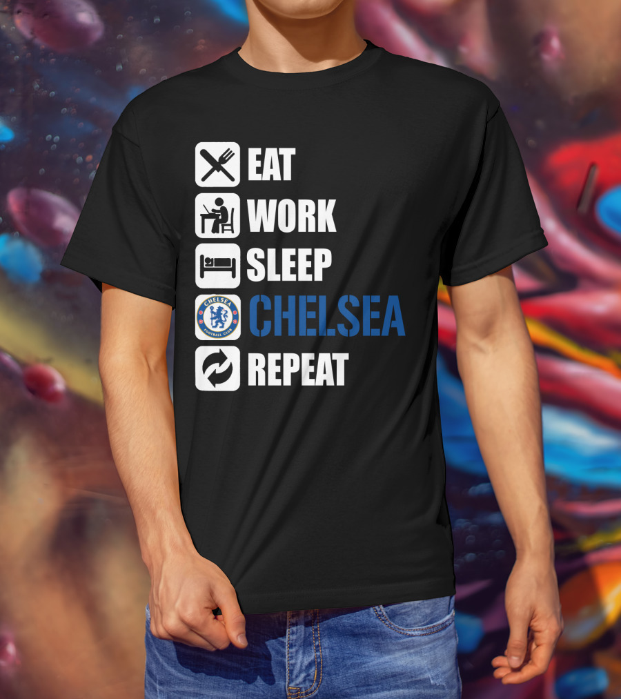 Eat Work Sleep Chelsea Repeat T-Shirt