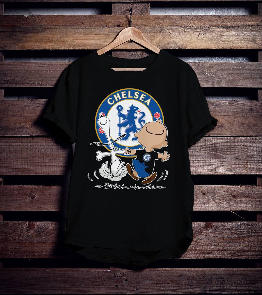 Chelsea Blue Lion Dancing Peanuts Characters T-Shirt