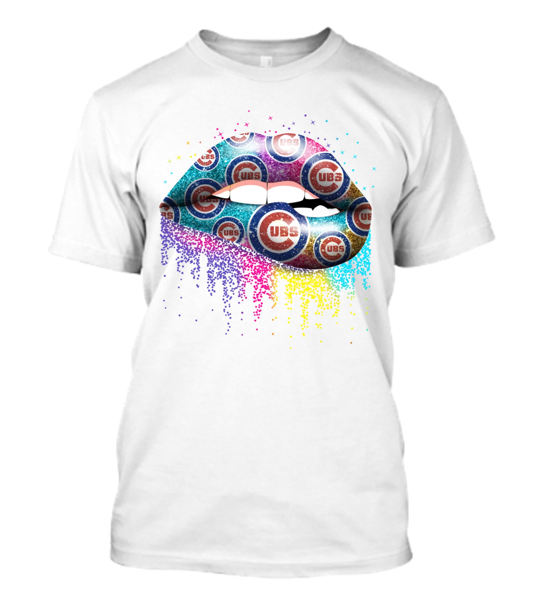 Ubs Colorful Rainbow Lips With Cubs T-Shirt