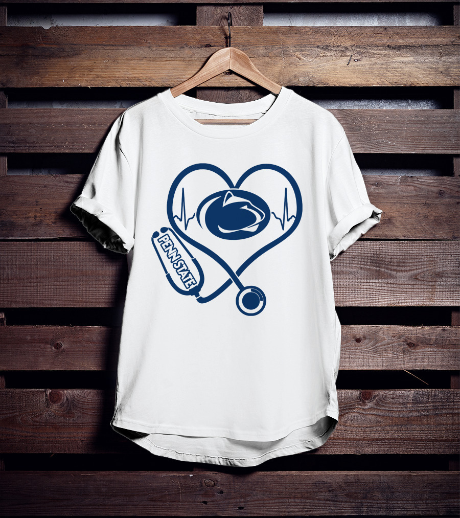 Penn State Nurse Heartbeat Logo Stethoscope T-Shirt