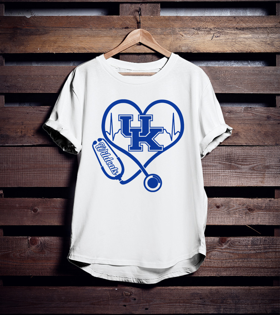 Uk Wildcats Heartbeat Stethoscope Nurse Kentucky T-Shirt