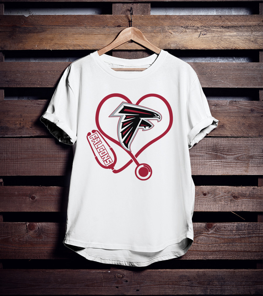 Atlanta Falcons Heart Stethoscope Nurse Theme T-Shirt