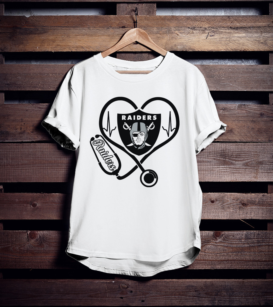 Nurse Raiders Heartbeat Stethoscope T-Shirt
