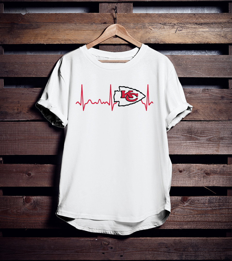 Kansas City Chiefs Heartbeat EKG T-Shirt